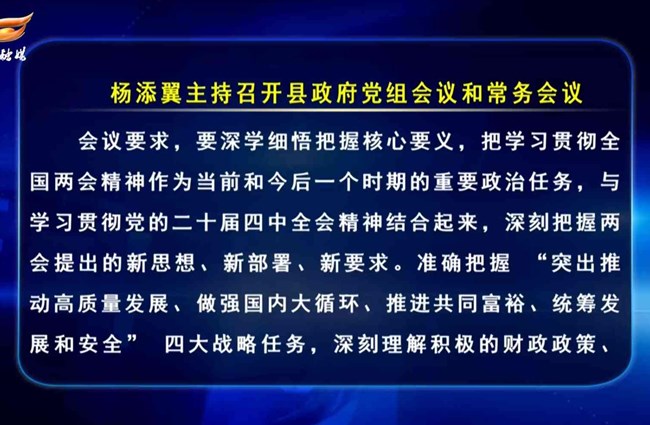 十九届县政府第74次常务会议召开